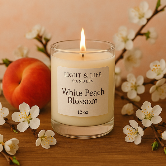White Peach Blossom 12oz candle