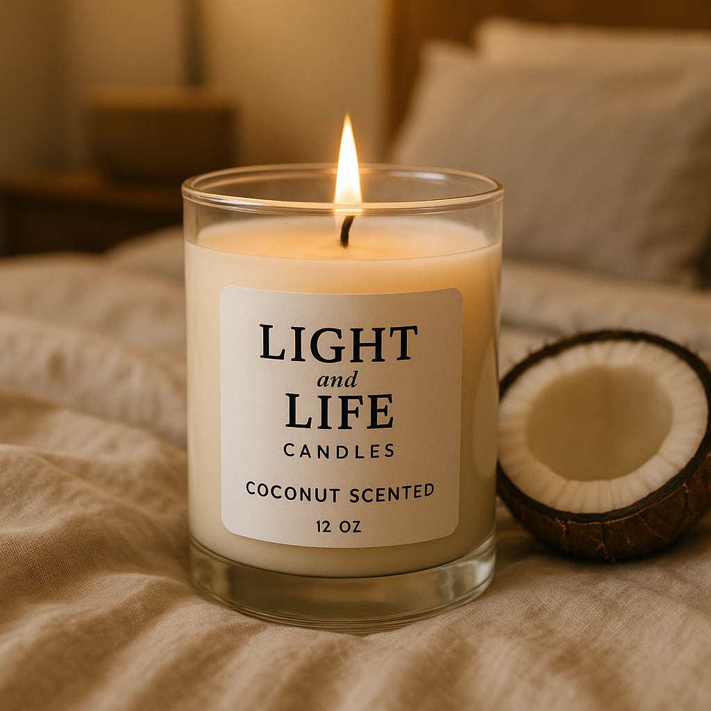 Coconut scented 12oz Candle